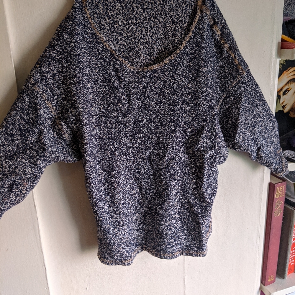 Blue and white sweater